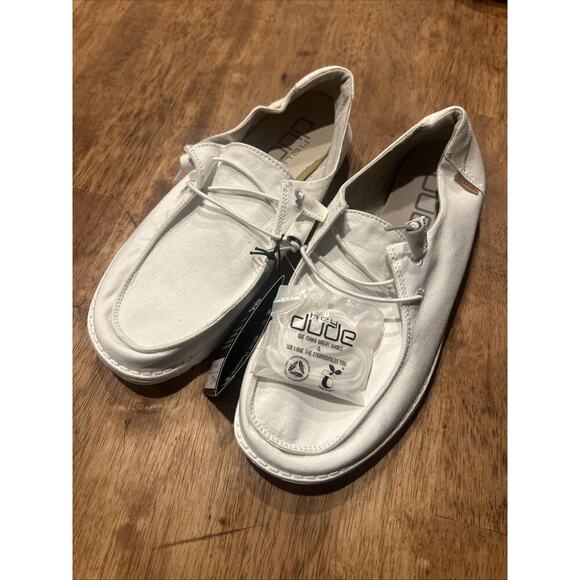 Hey Dude Wendy Chambray White Slip on Shoes Casual Women Size 10 NWT - Picture 1 of 7